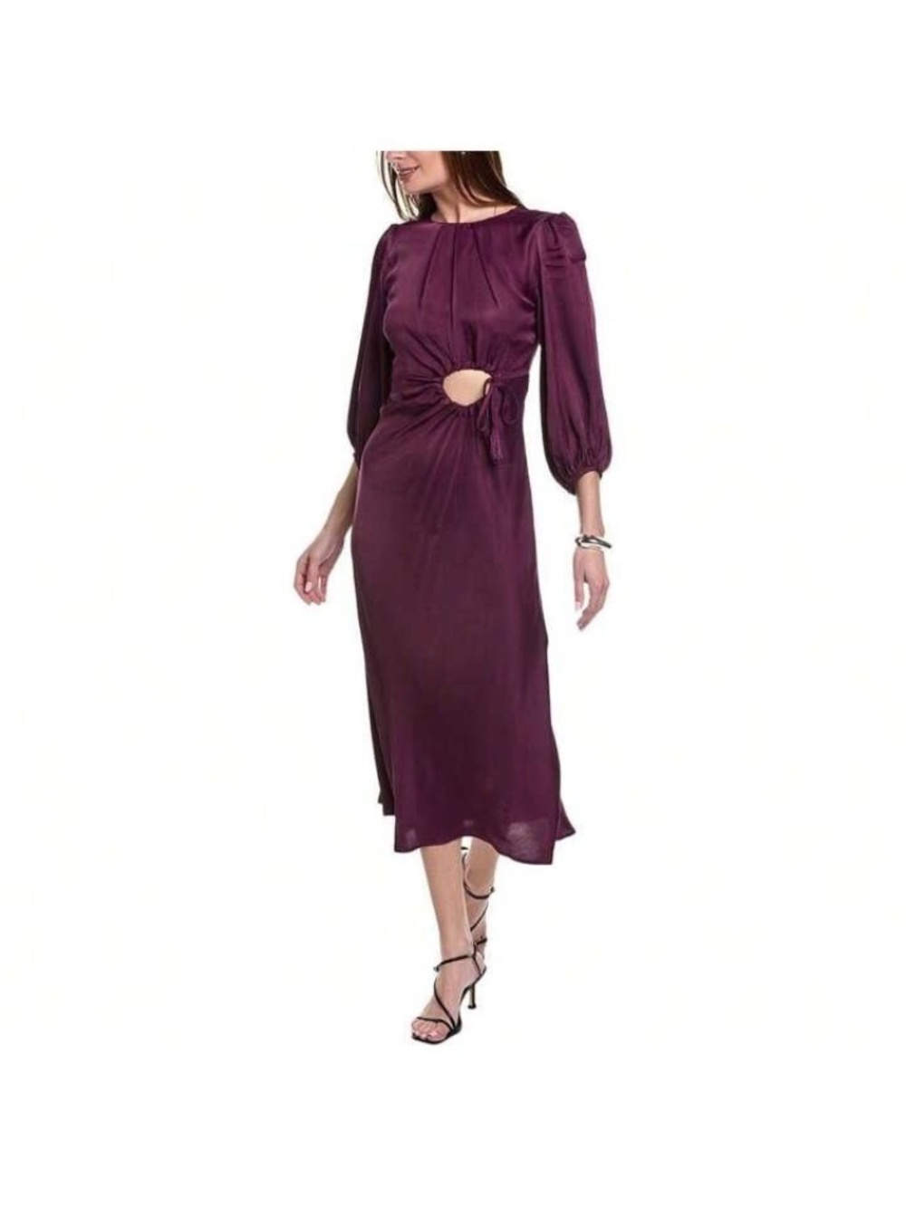 FARM RIO purple ruched cutout dress size Medium